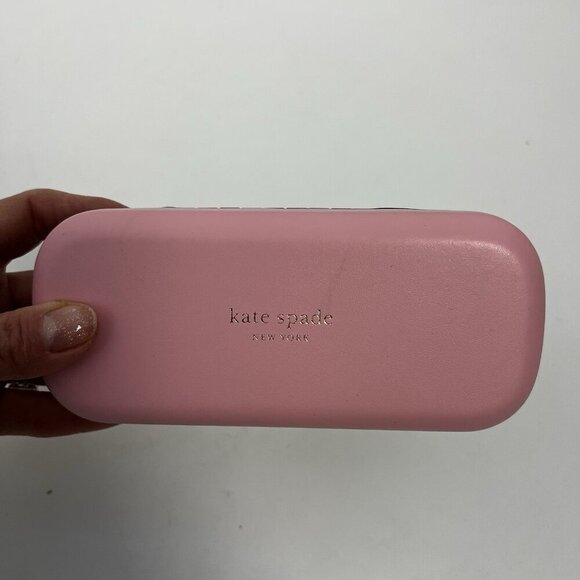 Kate Spade Authentic Hard Clamshell Eyeglasses Case - Pink Green - Picture 2 of 11